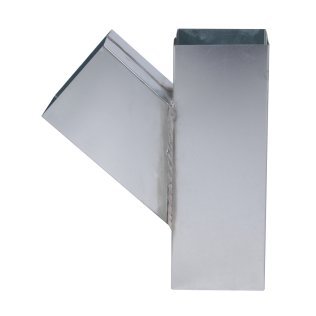 T-stuk zink vierkant 45 graden (Ø100 x 100 mm)